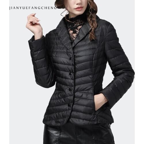 Casual Women Winter Down Jackets White Duck Down 2020 New Long Sleeve Black Slim Short Ladies Tops Warm Thick Korean Down Coats