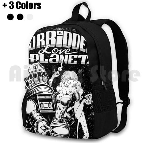 Forbidden Love Planet Outdoor Hiking Backpack Riding Climbing Sports Bag Sci Fi Science Fiction Anne Francis Robby The Robot