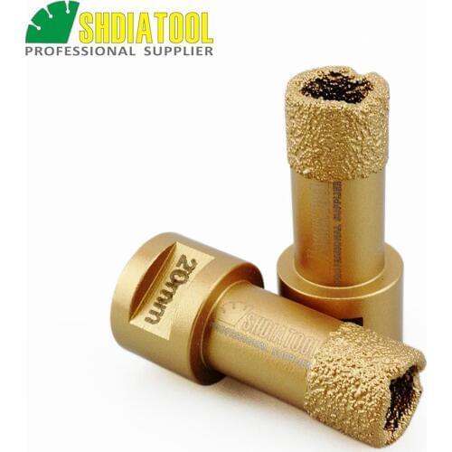 SHDIATOOL 2pcs 20mm Vacuum brazed diamond drilling bits granite & marble drill bit porcelain tile hole saw M14 Thread Crown