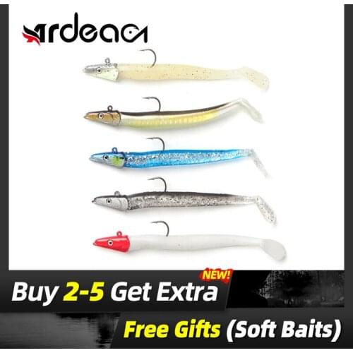 Ardea Jigging slow Silicone Bait Jigging Jighead 1pcs 110mm 10g Lead Hook Artificial Swimbait Baitfishing Fishing Tackle