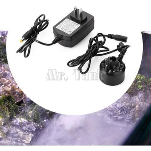 LED Colorful Aquarium Reptile Pet Mist Maker Amphibians Fountain Pond Lighting Sprayer Home Air Humidity Atomizer
