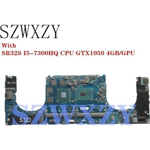 SZWXZY For DELL XPS 15 9560 Laptop Motherboard With SR32S I5-7300HQ CPU GTX 1050 4GB GPU CN-0YV12N 0YV12N YV12N LA-E331P