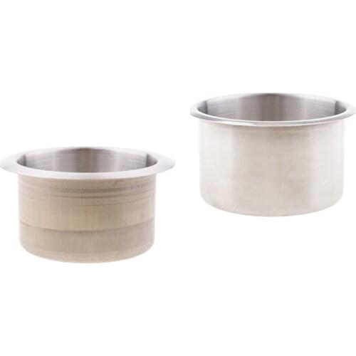 2pcs Recessed Cup Drink Holder with Drain Stainless Steel Drink Holder for Marine Boat Rv Camper 85mm+90mm