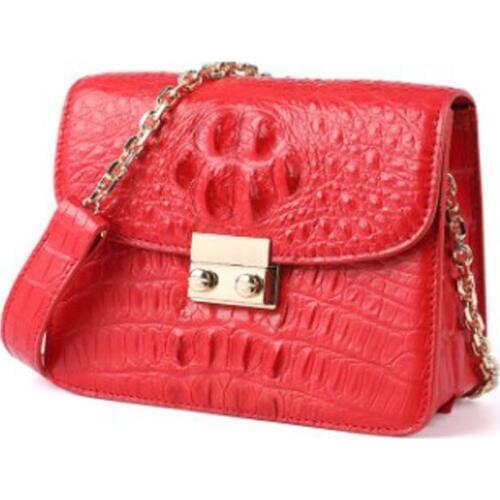 Hujingsha Korean crocodile skin female bag with one shoulder cross - slung chain leather female women handbag