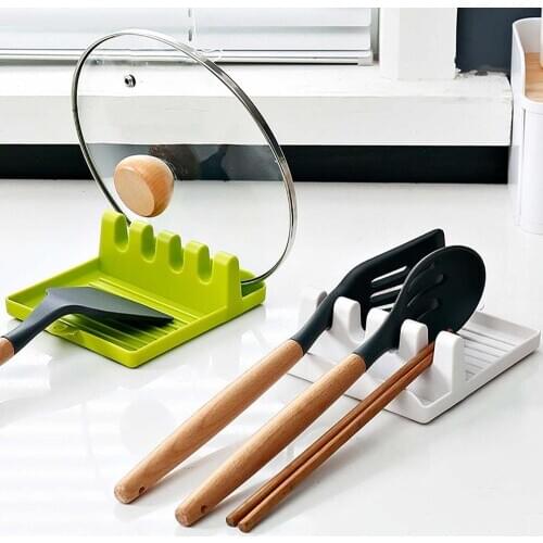 1Pc Kitchen Pot Cover Shelf Plastic Spoon Cookers Pot Lids Holder Pot Pan Cover Drain Rack Kitchen Organizer Tools