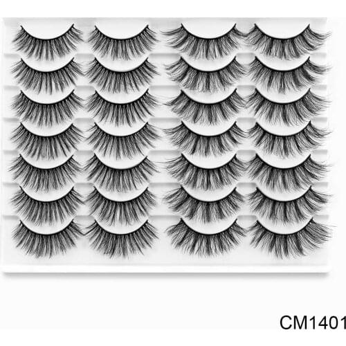 14 Pairs Lashes Thick False Eyelashes Cross Curling Messy Soft 3D Fake Eyelashes Makeup Tools Natural Long Eyelash Extension