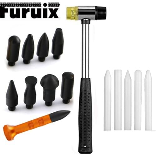 15Pcs Paintless Dent Removal Tap Down Tools Dent Rubber Hammer Auto Body DIY Dent Fix Tools