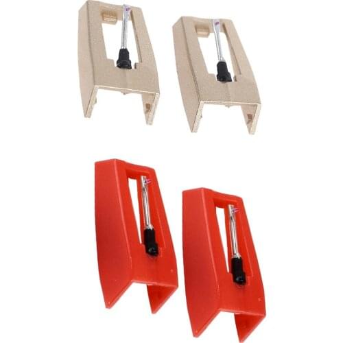 2Pcs Replacement Stylus Record Needle Phonograph Gramophone Turntable Cartridge Double Ruby Needles for LP Turntable