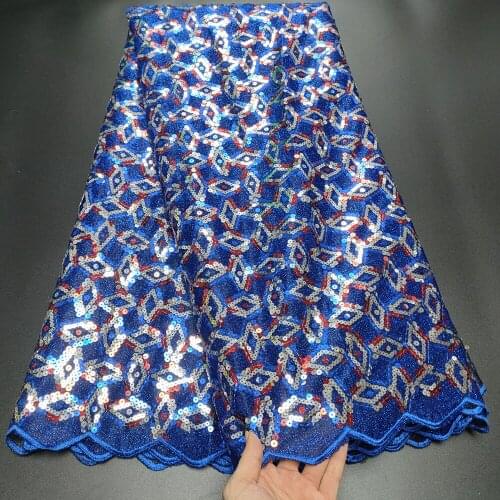 2021 High Quality African Mesh Lace Fabric 2021 French Nigerian Sequins Embroidery Net Lace Fabric for Women Wedding Dress A387