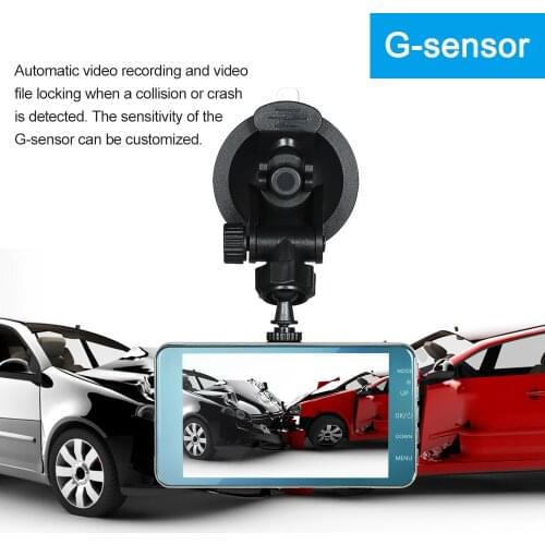 4" Dual Lens Car DVR Dash Cam Camera Camcorder LED Night Vision / Motion Detection / Loop Recording / G-sensor