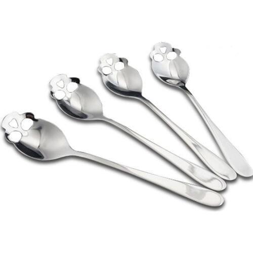 4 Pieces/lot Stainless Steel Skull Bar Spoons Coffee Spoon 6 Inches In Length