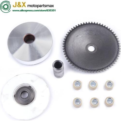 Free Shipping GY6 49cc 50cc Chinese Scooter Moped Variator Kit Front Clutch Drive Pulley Roller 139QMB/139QMA TAOTAO SUNL ZNEN
