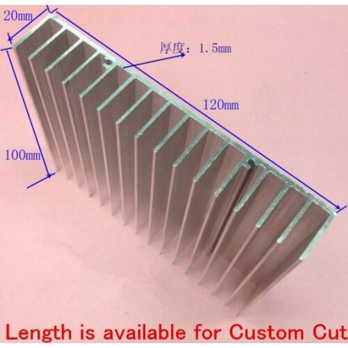 Free Ship100*120*20MM Cooling block Heatsink Length is available for Custom Cut Width 120*high 20*length 100mm aluminum radiator