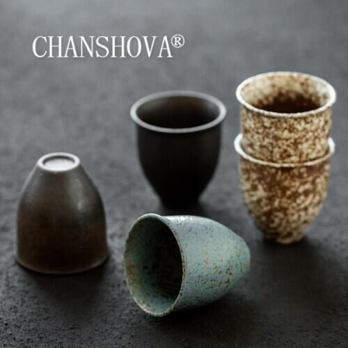 CHANSHOVA 90ml Chinese retro Handmade simplicity coarse pottery Teacup Small liquor cup China ceramics tea set H447