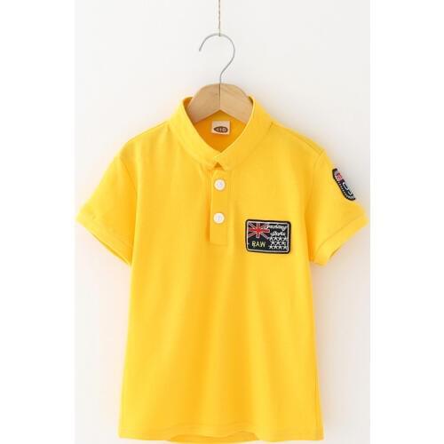 2019 children boys summer high quality short sleeve embroidery letters breathable cotton Polo Shirt 4-9 years