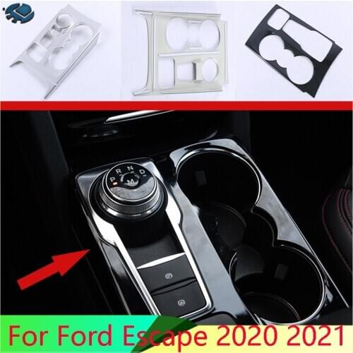 For Ford Escape Kuga 2020 2021 Front Center Console Cup Drink Holder Cover Trim Bezel Frame Molding Garnish Decoration