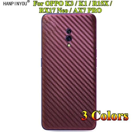 For OPPO K3 K1 RX17 Neo AX7 PRO 3D Gradient Carbon Fiber Back Cover Rear Decal Skin Protective Sticker Film Protector Guard