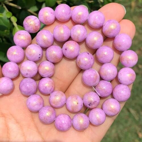 Purple Lapis Lazuli Jades Stone Beads Round Loose Spacer Beads For DIY Jewelry Making Bracelet Accessories 4/6/8/10/12mm 15"Inch