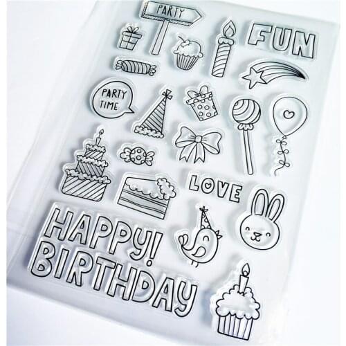 Hot selling birthday party transparent clear stamp / silicone seal roller stamp DIY scrapbook album / card production