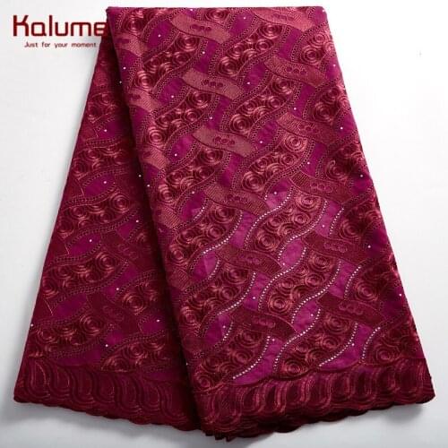 Kalume African Cotton Lace Fabric Diy Nigerian Laces Fabric Stones Swiss Voile Laces In Switzerland For Dress Party H2379