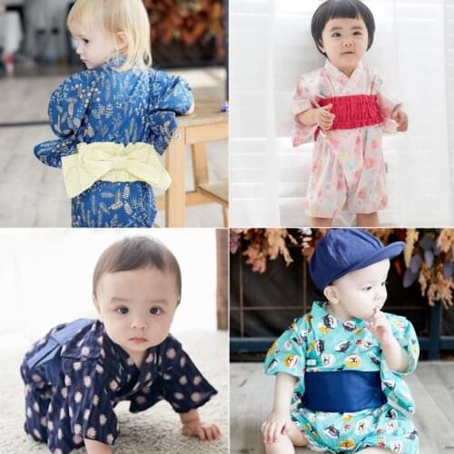 Kimono Baby Boys Girls Clothes Japanese Style Kids Romper Retro Bathrobe Uniform Clothes Infants Pajamas Floral Costume Y534