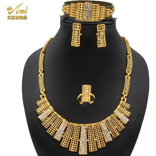 ANIID Jewelery Sets Womens Necklaces Jewelry Ethiopian Wedding Pakistani Traditional 2021 Luxury Brands Gold Plated African 24K