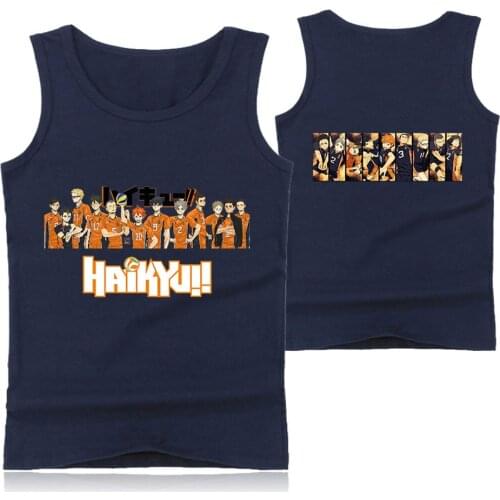 Haikyuu Vest Japan Anime Volleyball Juvenile Print Tank Top Sleeveless Sport T Shirt Men Summer Vest Women Fitness Tops