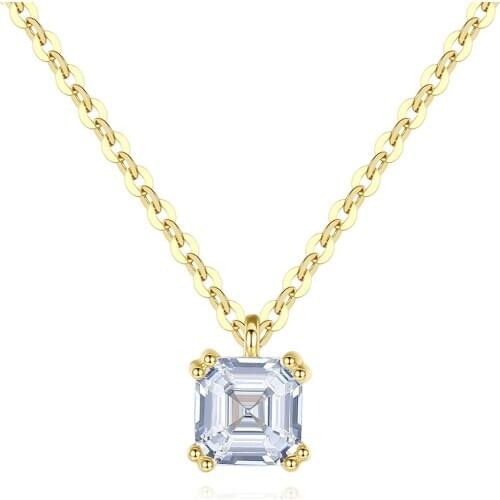 MetJakt Womens 14K Gold Simple Elegant Zircon Necklace