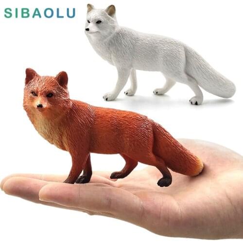 Simulation cute Big White Red Fox Figurine ornament Animal Model home decor figure fairy garden decoration accessories modern