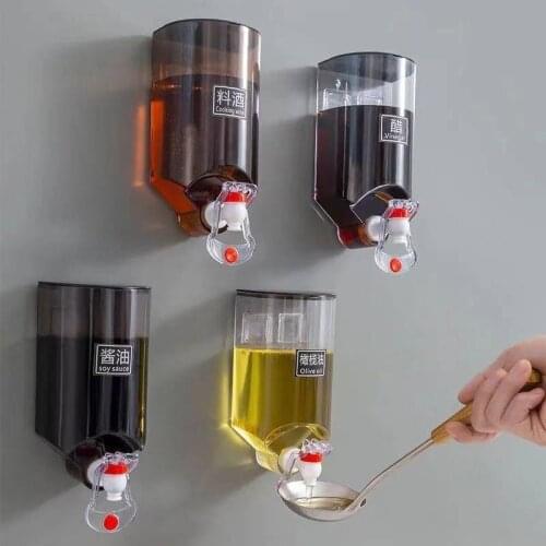 Wall-Mounted Oil Pot Household Automatic Inverted Quantitative Controllable Oil Seasoning Pot Oil Kitchen Storage