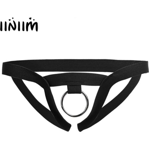 Men Lingerie Gay Male Panties Open Crotchless G-string Bikini Open Butt & Pouch Sissy Penis Underwear Underpants with O-Ring