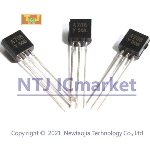 50 PCS 2SA708-Y TO-92 A708-Y LOW FREQUENCY AMPLIFIER MEDIUM SPEED SWITCHING