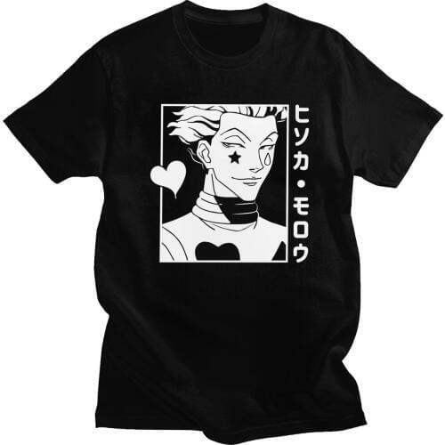 Novelty Hunter X Hunter T Shirt Men Short Sleeve 100% Cotton Tee Casual Japanese Anime Manga Shirt Hisoka Morow T-shirt Clothing