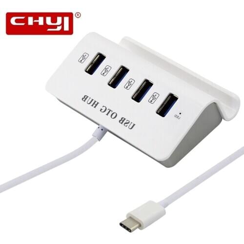 Original Type-C USB 3.0 HUB 4 Ports OTG Splitter With Phone Holder High Speed 5Gbps Splitter Adapter For Macbook Accessories