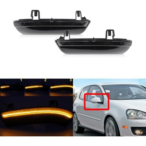 Smoked Dynamic Amber Led Side Mirror Blinkers Light For Skoda Superb 3U For VW Passat B6 Glof 5 6 MK5 MK6 GTI EOS Rabbit Sharan