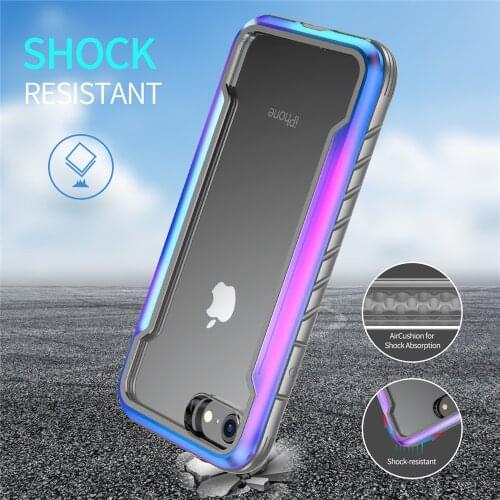 Shockproof Metal Armor Phone Case For iPhone 8 Case Transparent Aluminum SE 2020 Cover Coque For iPhone SE 2020 6 6S 7 8 Funda