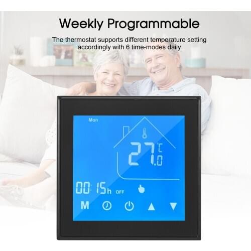 Thermostat Temperature Controller LCD Display Week Programmable for Electric Underfloor Heating for Household