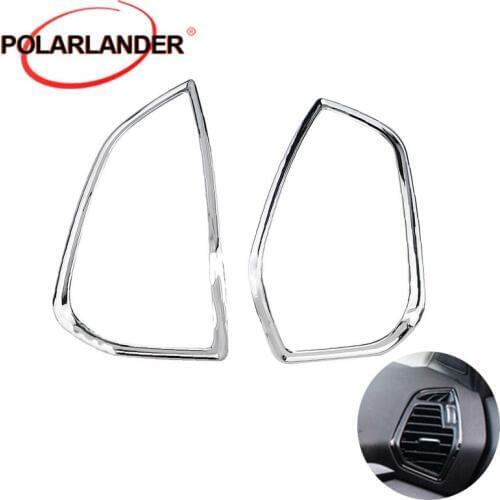 Silver Air Vent Outlet Trim NEW for Ford Cover Frame KUGA ESCAPE 2013-2018 2pcs ABS Chrome Side Dashboard