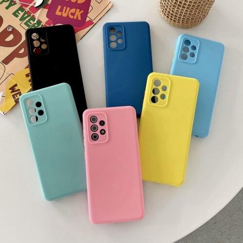 Thick TPU Silicone Protective Phone Case for Galaxy A32 A12 A72 A52 S20 Fe S21 Ultra 5G A71 A51 Shockproof Candy Color Cover