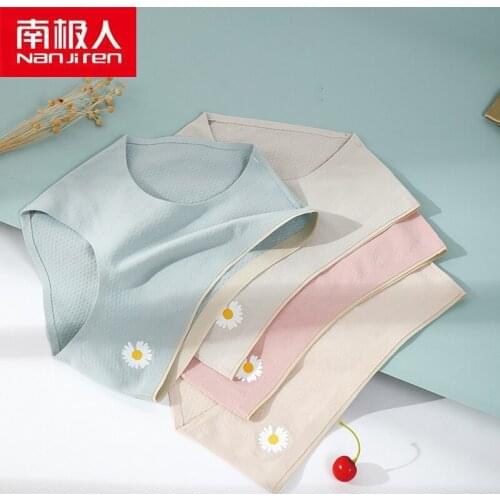 NANJIREN Women Underwear Lingerie Pants Seamless Breathable Ice Silk Mid-Rise Cotton Students Girls Comfortable Briefs 4pcs
