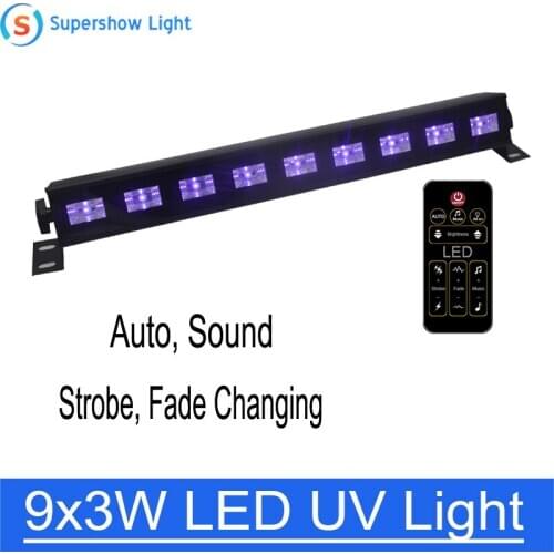 High Quality Purple Black Light DJ Club Party Event Stage Light 9x3w UV LED Pixel Bar Wall Washer LED Light