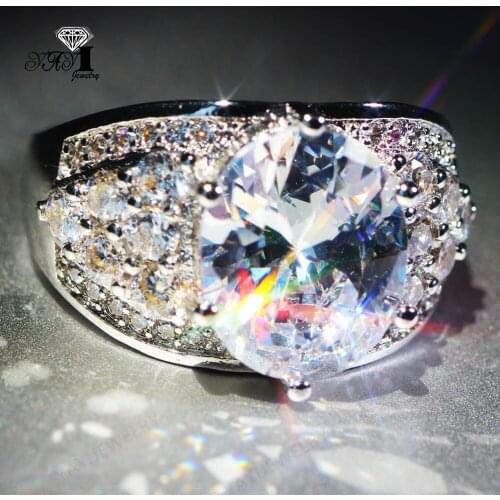 YaYI Jewelry Fashion Princess Cut Prong Setting White Cubic Zirconia Silver Color Engagement Wedding Party Leaves Gift Rings