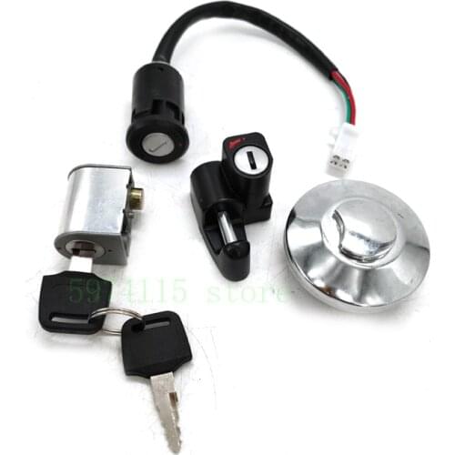 Ignition Lock Fuel Tank Cap Lock Helmet Lock Anti-theft Lock Kit Universal for Honda Monkey Ape Aluminum Alloy