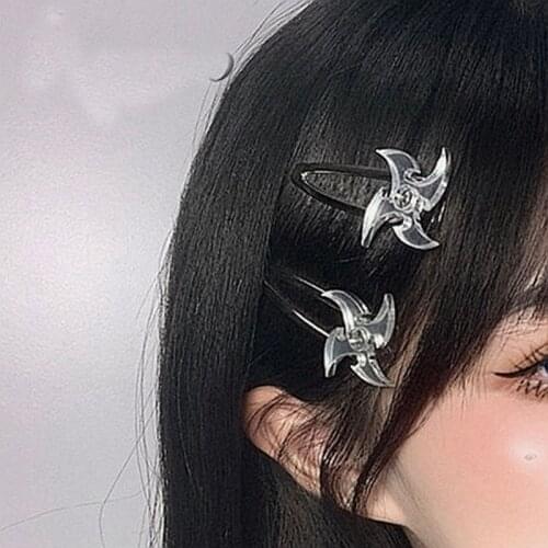 Goth Silver Color Darts Hair Clips for Women Handmade Punk Harajuku Hairpin Fashion Hair Accessories Female Hair Pins 90s Gifts
