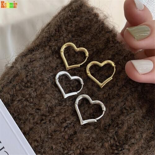 Kshmir 2020 Geometric Heart-shaped Earrings for Ladies Gold Metallic Earrings for Party Accessories Women Vintage Metal A2027