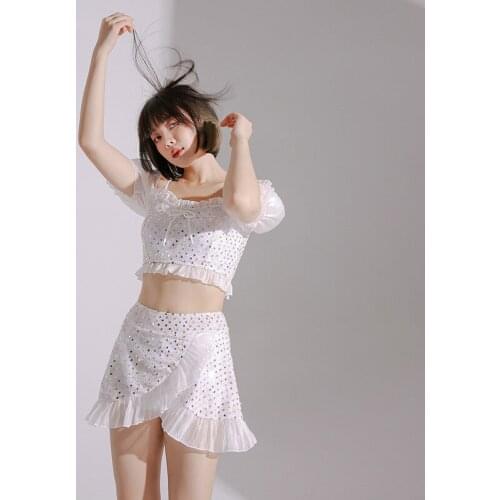 Swimsuit Woman Two Piece Swimsuits Pieces Tankini Push Up Bathing Suit Swimming Lace Skirt Fairy Flowing Korea Ins Fei New Self