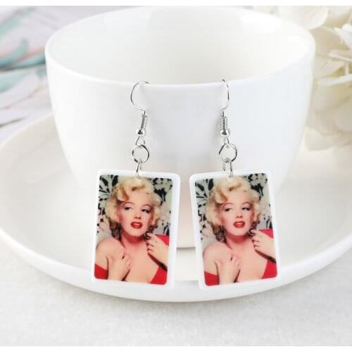 1Pair Marilyn Monroe Drop Earrings World Famous Paintings Earring Unique Jewelry Gift For Women