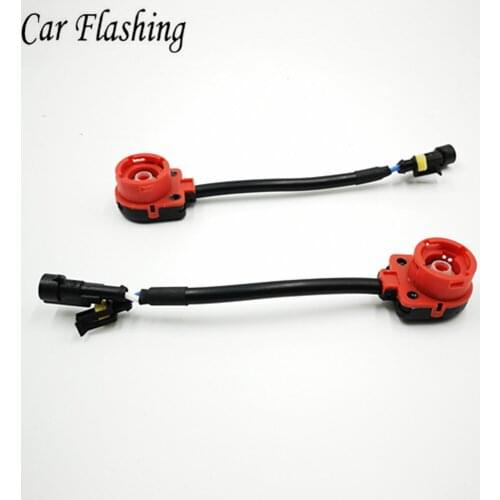 2pcs Car HID Wiring Harness D2 D2S Adapter D2R D2C AMP Adapter Converter Wire Plug Cable Connectors D2S Socket Base D4S D4R