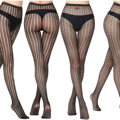2020 Jacquard Sexy Women Lace Tight Elastic Party Club Stockings Female Panty Hose Nylon Plus Size Girls Mesh Pantyhose