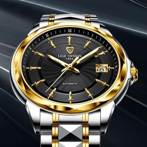 2020LIGE New High-end luxury Men Watch Automatic Mechanical Tungsten Steel Sapphire Glass 50M Waterproof Watch Relogio Masculino